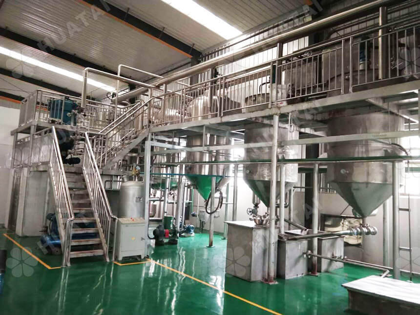 Fully continuous palm oil refinery plant