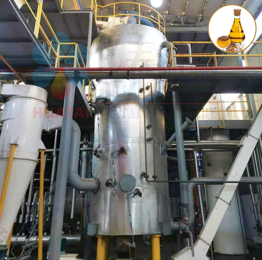 Linseed oil deodorization tower