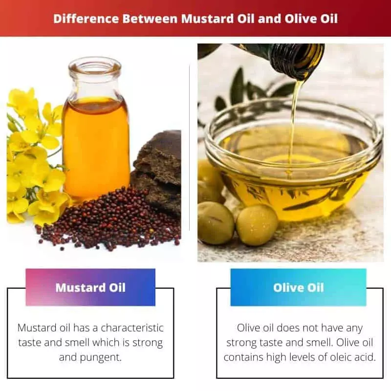 Difference between mustard oil and olive oil